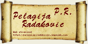 Pelagija Radaković vizit kartica